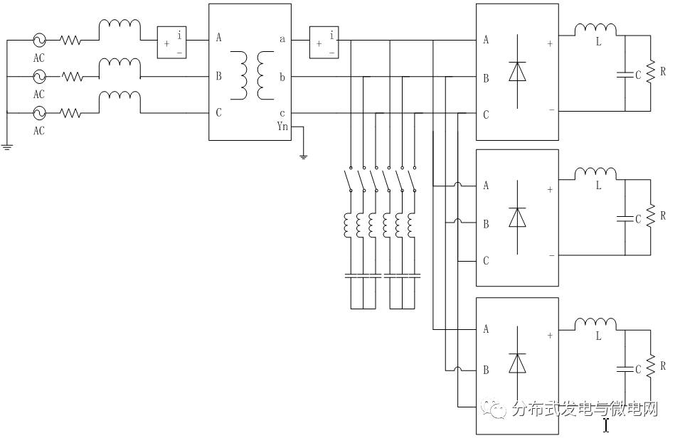 加入無源充電機濾波器的系統仿真模型圖 加入無源充電機濾波器的系統仿真模型圖