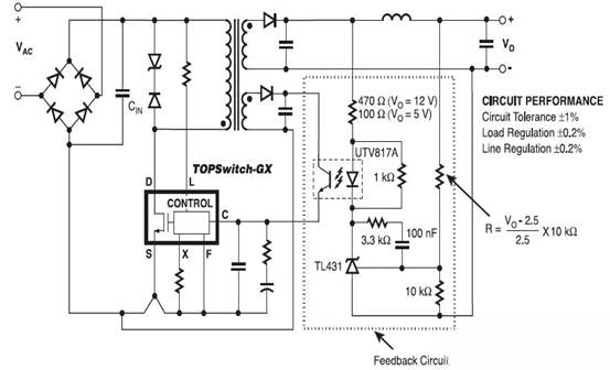 次級光耦TL431直流穩壓電源反饋電路